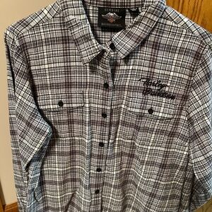 Harley-Davidson Ladies Plaid Button-Up Shirt